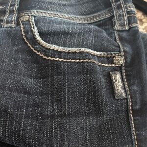 Silver Dark Blue Denim Jeans